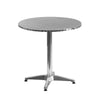 27.5'' Round Aluminum Indoor-Outdoor Table Set with 2 Dark Brown Rattan Chairs - Flash Furniture