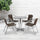 27.5'' Round Aluminum Indoor-Outdoor Table Set with 4 Dark Brown Rattan Chairs - Flash Furniture
