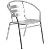 27.5'' Square Aluminum Indoor-Outdoor Table Set with 2 Slat Back Chairs - Flash Furniture