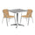 27.5'' Square Aluminum Indoor-Outdoor Table Set with 2 Beige Rattan Chairs - Flash Furniture
