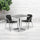 27.5'' Square Aluminum Indoor-Outdoor Table Set with 2 Black Rattan Chairs - Flash Furniture