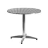 31.5'' Round Aluminum Indoor-Outdoor Table Set with 4 Slat Back Chairs - Flash Furniture