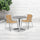 31.5'' Round Aluminum Indoor-Outdoor Table Set with 2 Beige Rattan Chairs - Flash Furniture