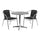 31.5'' Round Aluminum Indoor-Outdoor Table Set with 2 Black Rattan Chairs - Flash Furniture
