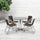 31.5'' Round Aluminum Indoor-Outdoor Table Set with 4 Dark Brown Rattan Chairs - Flash Furniture