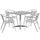31.5'' Square Aluminum Indoor-Outdoor Table Set with 4 Slat Back Chairs - Flash Furniture