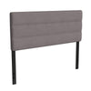 Queen Channel Stitched Fabric Upholstered Headboard, from 44.5'' to 57.25'' - Gray - Flash Furniture