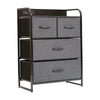 4 Drawer Nightstand with Charging Station, 2 USB Ports, Black Metal Frame - Flash Furniture