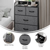 4 Drawer Nightstand with Charging Station, 2 USB Ports, Black Metal Frame - Flash Furniture