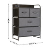 4 Drawer Nightstand with Charging Station, 2 USB Ports, Black Metal Frame - Flash Furniture