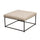 30'' Square LeatherSoft Tufted Ottoman, Metal Frame,Beige LeatherSoft/Black Frame - Flash Furniture