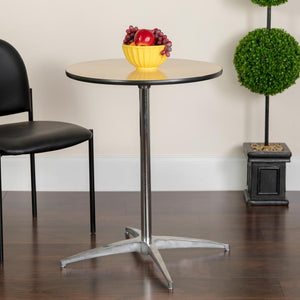24'' Round Wood Cocktail Table with 30'' and 42'' Columns - Flash Furniture