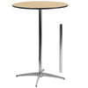 30'' Round Wood Cocktail Table with 30'' and 42'' Columns - Flash Furniture