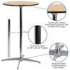 30'' Round Wood Cocktail Table with 30'' and 42'' Columns - Flash Furniture