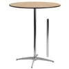 36'' Round Wood Cocktail Table with 30'' and 42'' Columns - Flash Furniture