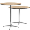 36'' Round Wood Cocktail Table with 30'' and 42'' Columns - Flash Furniture