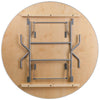 5-Foot Round HEAVY DUTY Birchwood Folding Banquet Table with METAL Edges - Flash Furniture