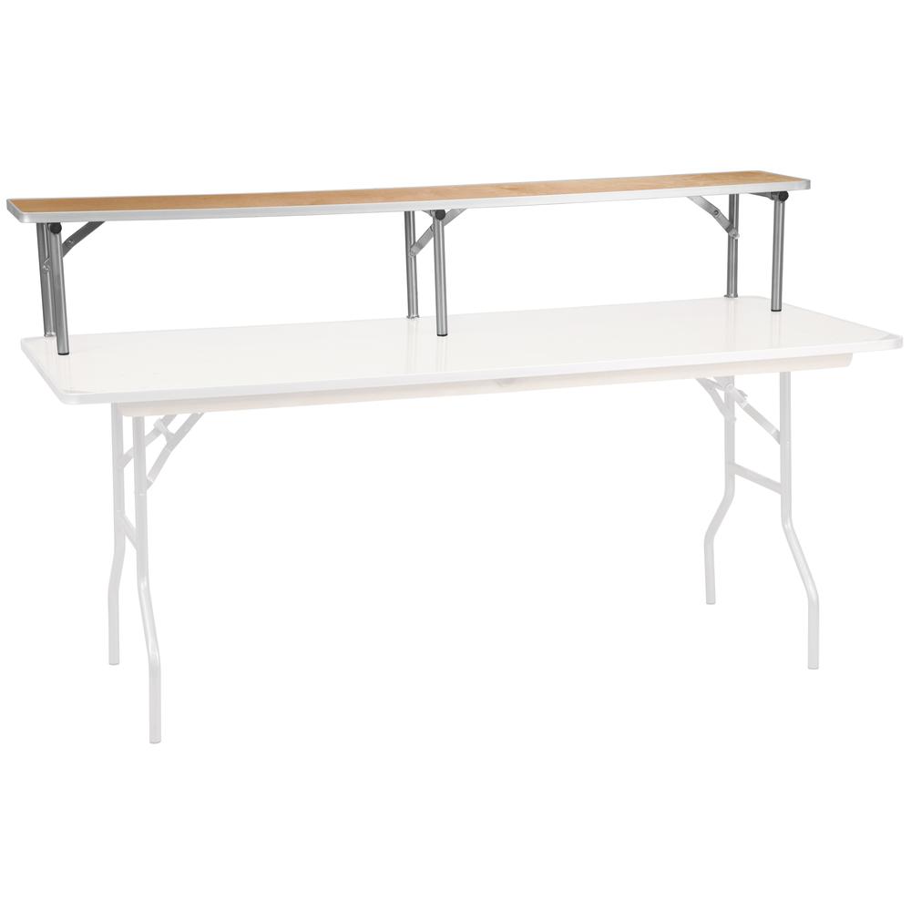 72'' x 12'' x 12'' Birchwood Bar Top Riser with Silver Legs - Flash Furniture