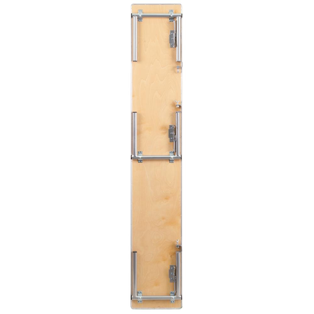 72'' x 12'' x 12'' Birchwood Bar Top Riser with Silver Legs - Flash Furniture