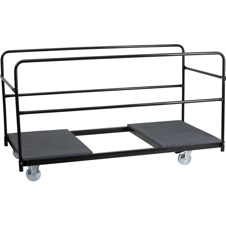 Folding Table Dolly with Carpeted Platform for Round Tables - Flash Furniture