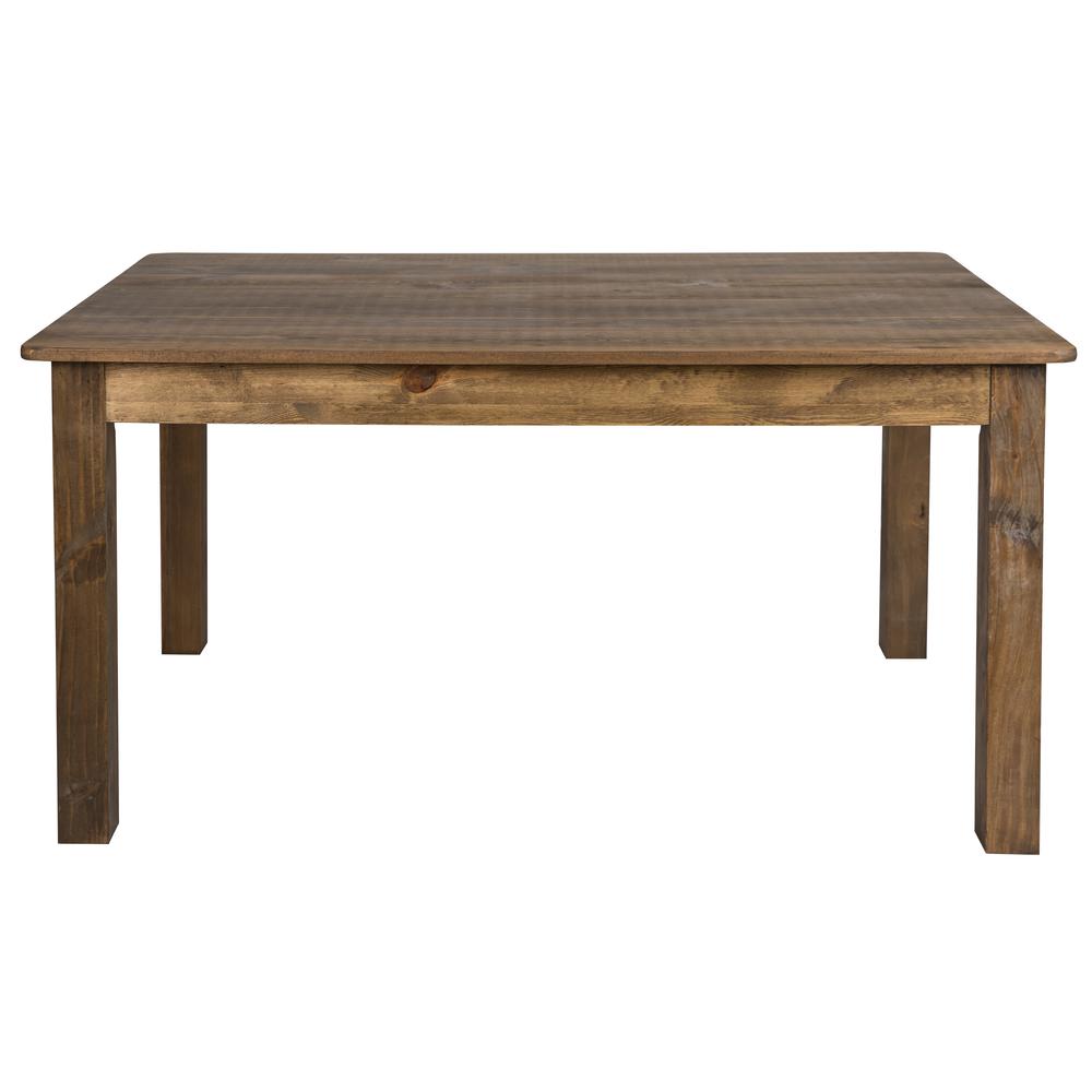 60'' x 38'' Rectangular Antique Rustic Solid Pine Farm Dining Table - Flash Furniture