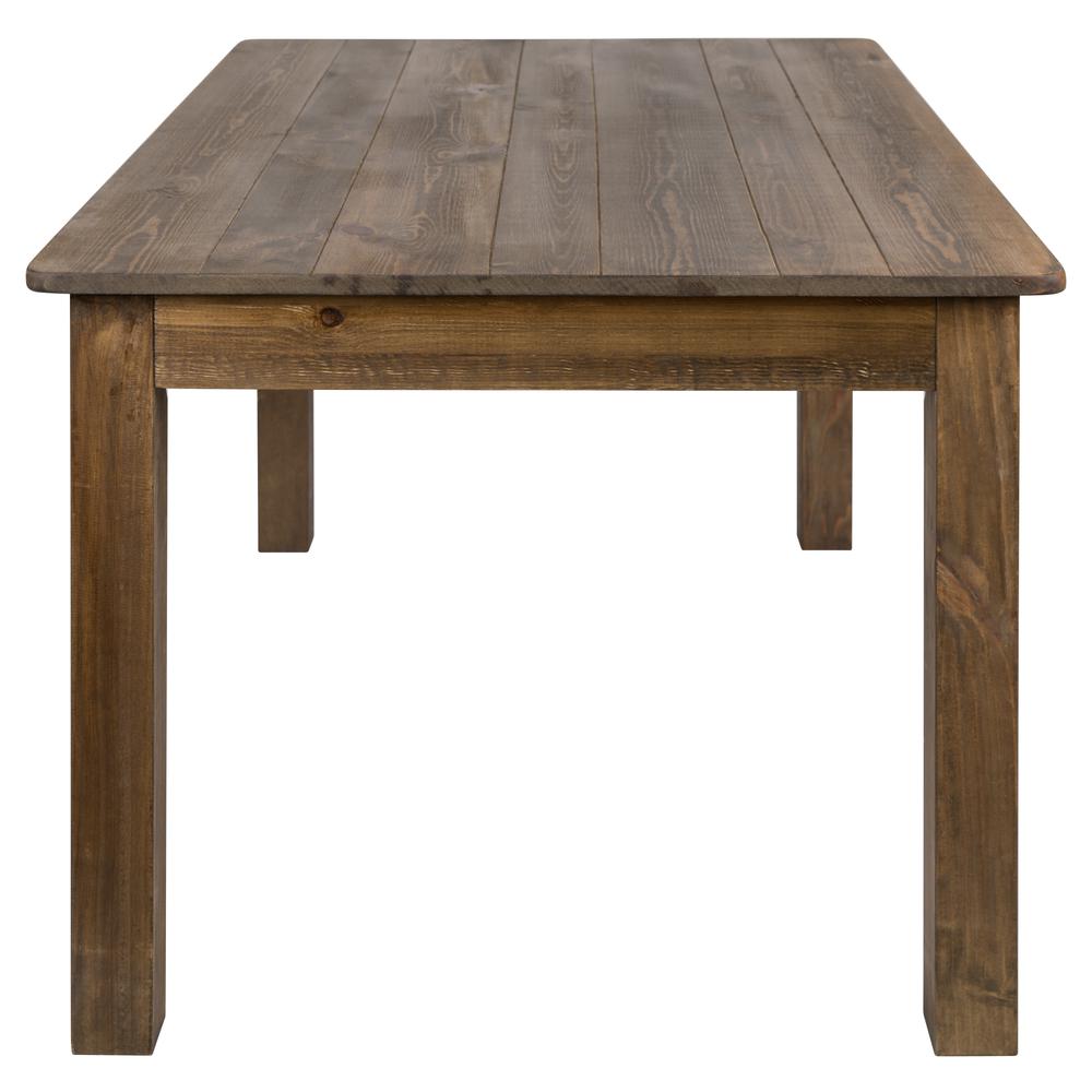 60'' x 38'' Rectangular Antique Rustic Solid Pine Farm Dining Table - Flash Furniture