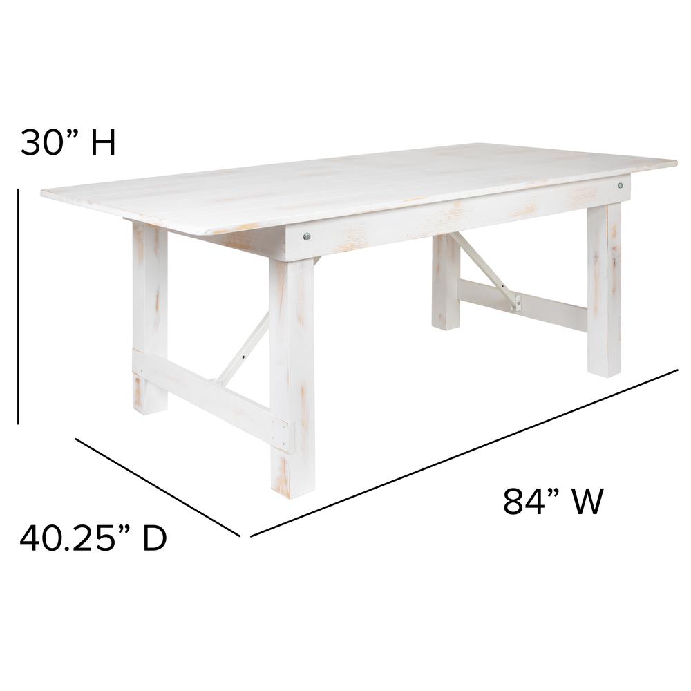 7' x 40'' Farm Style Dining Table with X-Legs for Commercial and Residential Use - Flash Furniture