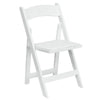 HERCULES Series White Wood Folding Chair with Vinyl Padded Seat - Flash Furniture