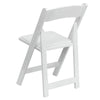 HERCULES Series White Wood Folding Chair with Vinyl Padded Seat - Flash Furniture