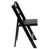 HERCULES Series Black Wood Folding Chair with Vinyl Padded Seat - Flash Furniture