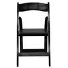 HERCULES Series Black Wood Folding Chair with Vinyl Padded Seat - Flash Furniture