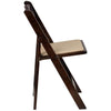 HERCULES Series Fruitwood Wood Folding Chair with Vinyl Padded Seat - Flash Furniture
