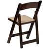 HERCULES Series Fruitwood Wood Folding Chair with Vinyl Padded Seat - Flash Furniture
