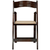 HERCULES Series Fruitwood Wood Folding Chair with Vinyl Padded Seat - Flash Furniture