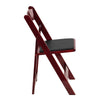 HERCULES Series Mahogany Wood Folding Chair with Vinyl Padded Seat - Flash Furniture
