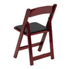 HERCULES Series Mahogany Wood Folding Chair with Vinyl Padded Seat - Flash Furniture