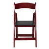 HERCULES Series Mahogany Wood Folding Chair with Vinyl Padded Seat - Flash Furniture