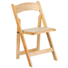 HERCULES Series Natural Wood Folding Chair with Vinyl Padded Seat - Flash Furniture