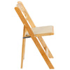 HERCULES Series Natural Wood Folding Chair with Vinyl Padded Seat - Flash Furniture