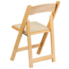 HERCULES Series Natural Wood Folding Chair with Vinyl Padded Seat - Flash Furniture