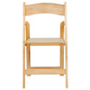HERCULES Series Natural Wood Folding Chair with Vinyl Padded Seat - Flash Furniture