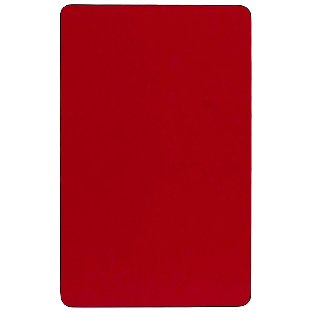 Mobile 30''W x 48''L Red Thermal Activity Table - Height Adjustable Short Legs - Flash Furniture