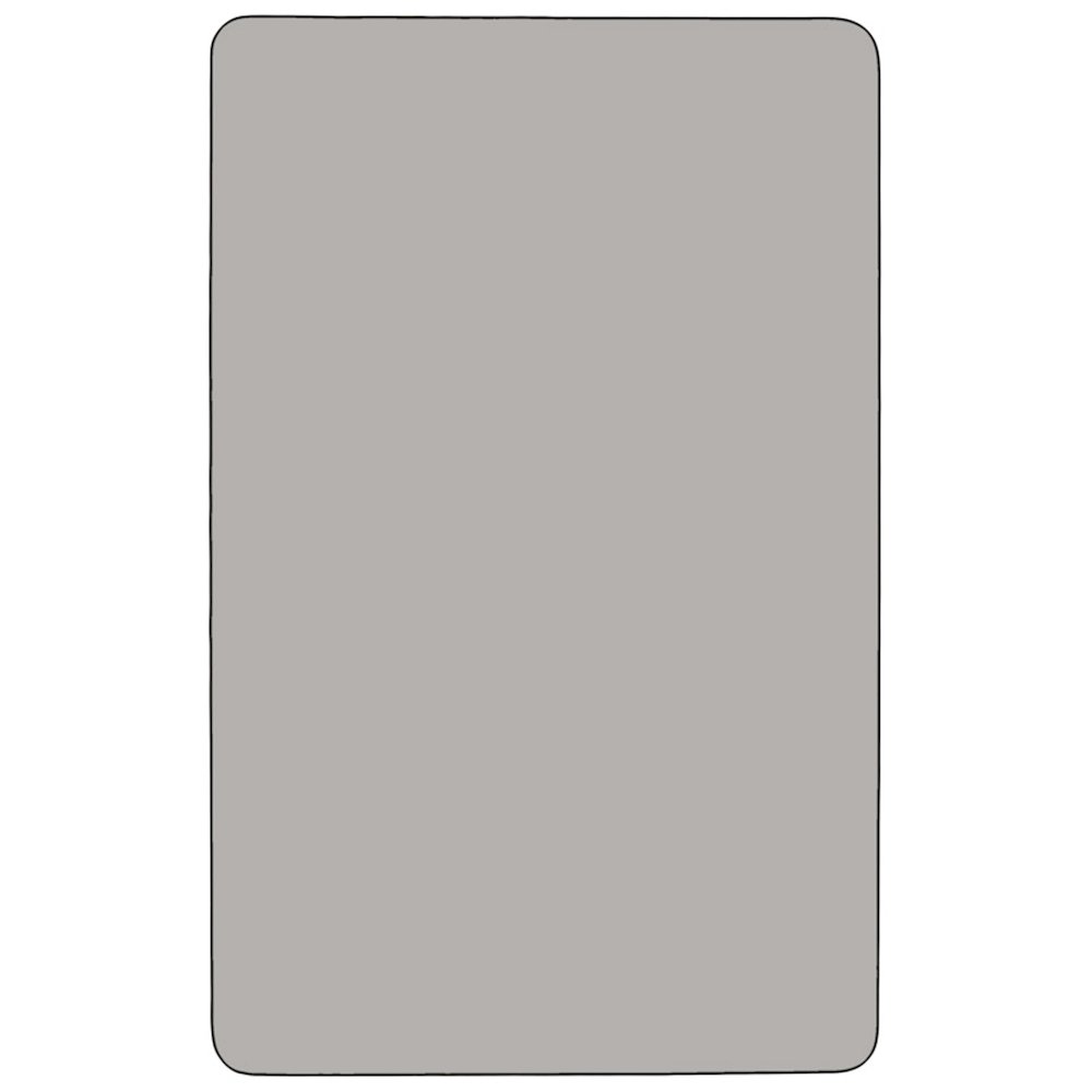Mobile 36''W x 72''L Grey HP Activity Table - Height Adjustable Short Legs - Flash Furniture