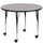 Mobile 42'' Round Grey Thermal Activity Table - Standard Height Adjustable Legs - Flash Furniture