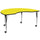Mobile 48''W x 96''L Kidney Yellow HP Activity Table - Standard Height Legs - Flash Furniture