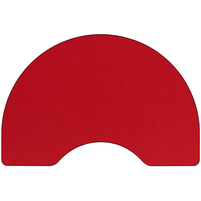 48''W x 72''L Kidney Red HP Activity Table - Standard Height Adjustable Legs - Flash Furniture