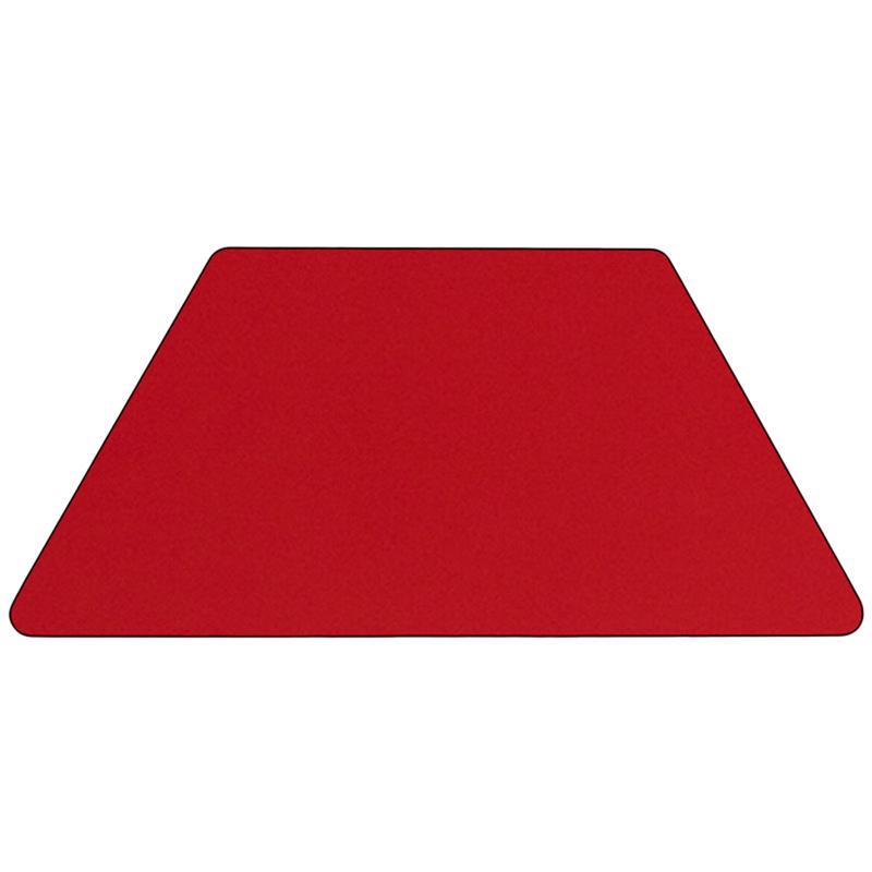 22.5''W x 45''L Trapezoid Red HP Activity Table - Standard Height Legs - Flash Furniture