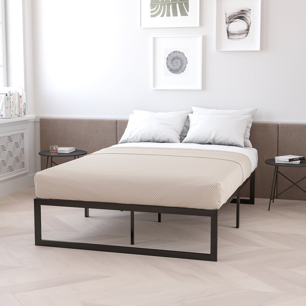14 in Metal Platform Bed Frame - (Queen) - Flash Furniture