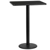 24'' x 30'' Rectangular Black Table Top with 18'' Round Bar Height Table Base - Flash Furniture