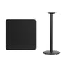 30'' Square Black Laminate Table Top with 18'' Round Bar Height Table Base - Flash Furniture